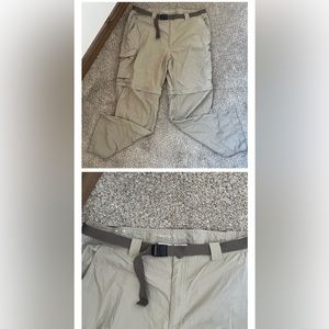 Columbia Mens Outdoor Convertible Omni-Shade Pants Sz 40Wx32L Tan Hiking Fishing
